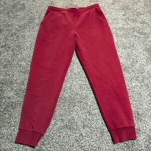 Men's Lacoste Bordeaux Red Slim Fit Heathered Cotton Blend Tracksuit Sweatpants
